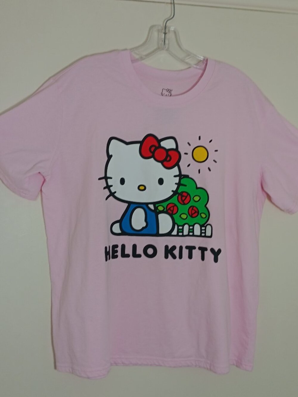 Hello Kitty sanrio pink garden graphic Tshirt womens XL kawaii tee